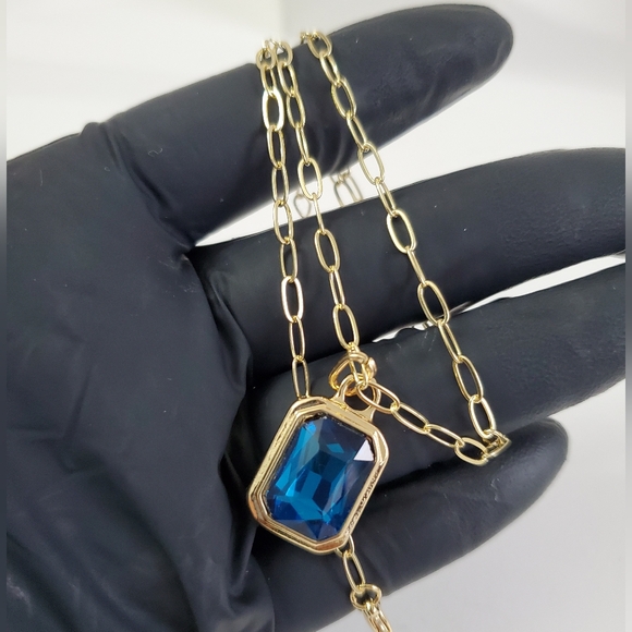 Gold Sapphire Necklace - Picture 1 of 7